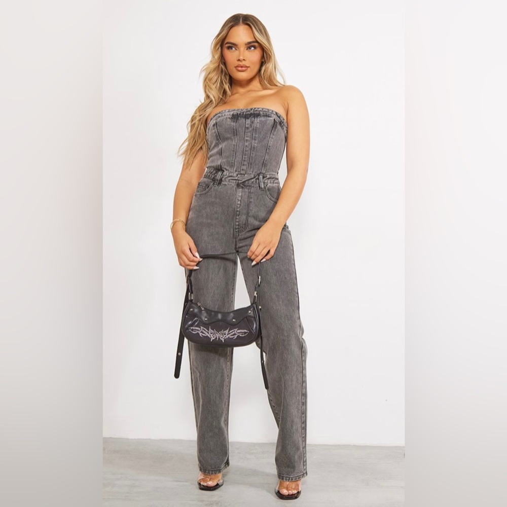 PLL Charcoal Denim Bandeau Jumpsuit